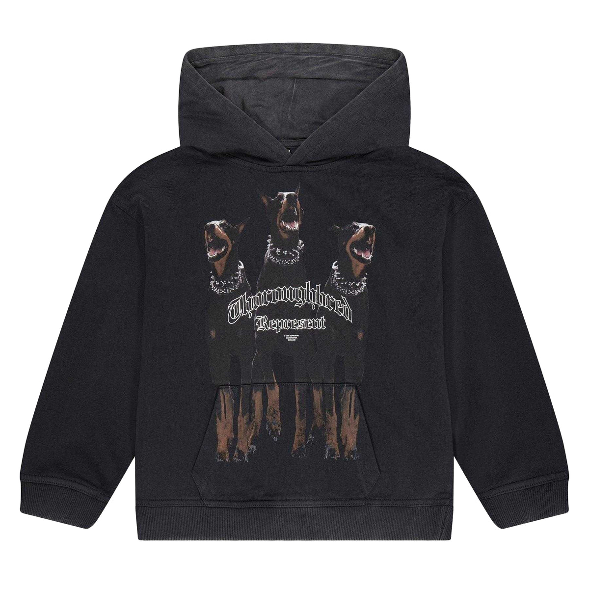 Black - Front - Represent Childrens-Kids Thoroughbred Oversized Hoodie