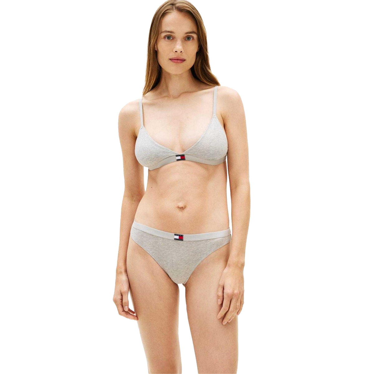 Grey-Black-White - Back - Tommy Hilfiger Womens-Ladies Logo Non-Wired Bralette (Pack of 3)