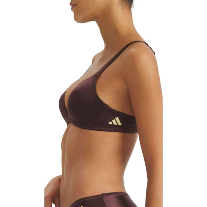 Brown - Side - Adidas Womens-Ladies Sports T-Shirt Bra