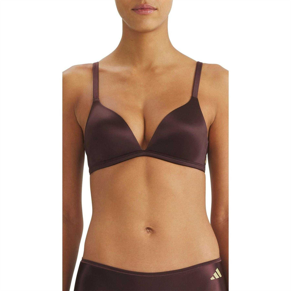 Brown - Front - Adidas Womens-Ladies Sports T-Shirt Bra