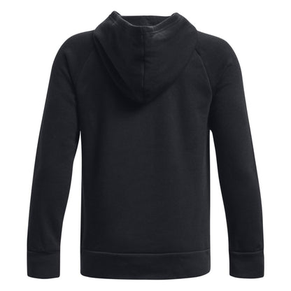 Black - Back - Under Armour Boys Rival Big Logo Fleece Hoodie