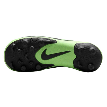 Black-Green - Back - Nike Childrens-Kids Tiempo Club Firm Ground Football Boots