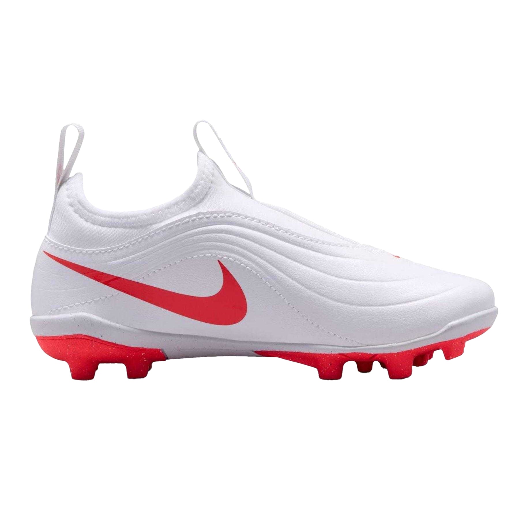 White-Red - Back - Nike Childrens-Kids Tiempo Club Firm Ground Football Boots