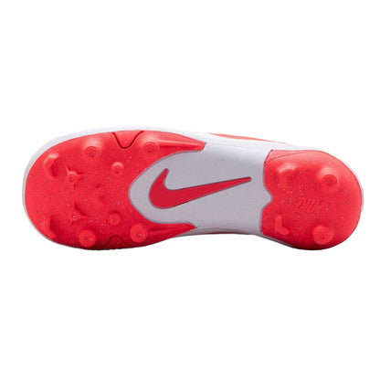 White-Red - Pack Shot - Nike Childrens-Kids Tiempo Club Firm Ground Football Boots