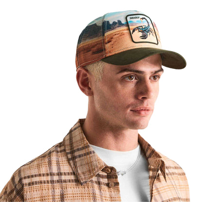 Pink - Side - Goorin Bros Mens Scorpion Trucker Cap