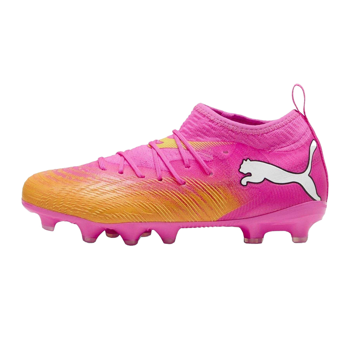 Pink - Back - Puma Childrens-Kids Future 9 Match Firm Ground Football Boots