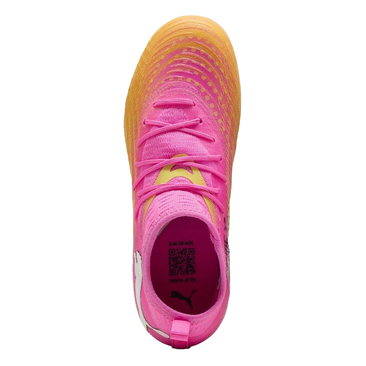 Pink - Side - Puma Childrens-Kids Future 9 Match Firm Ground Football Boots