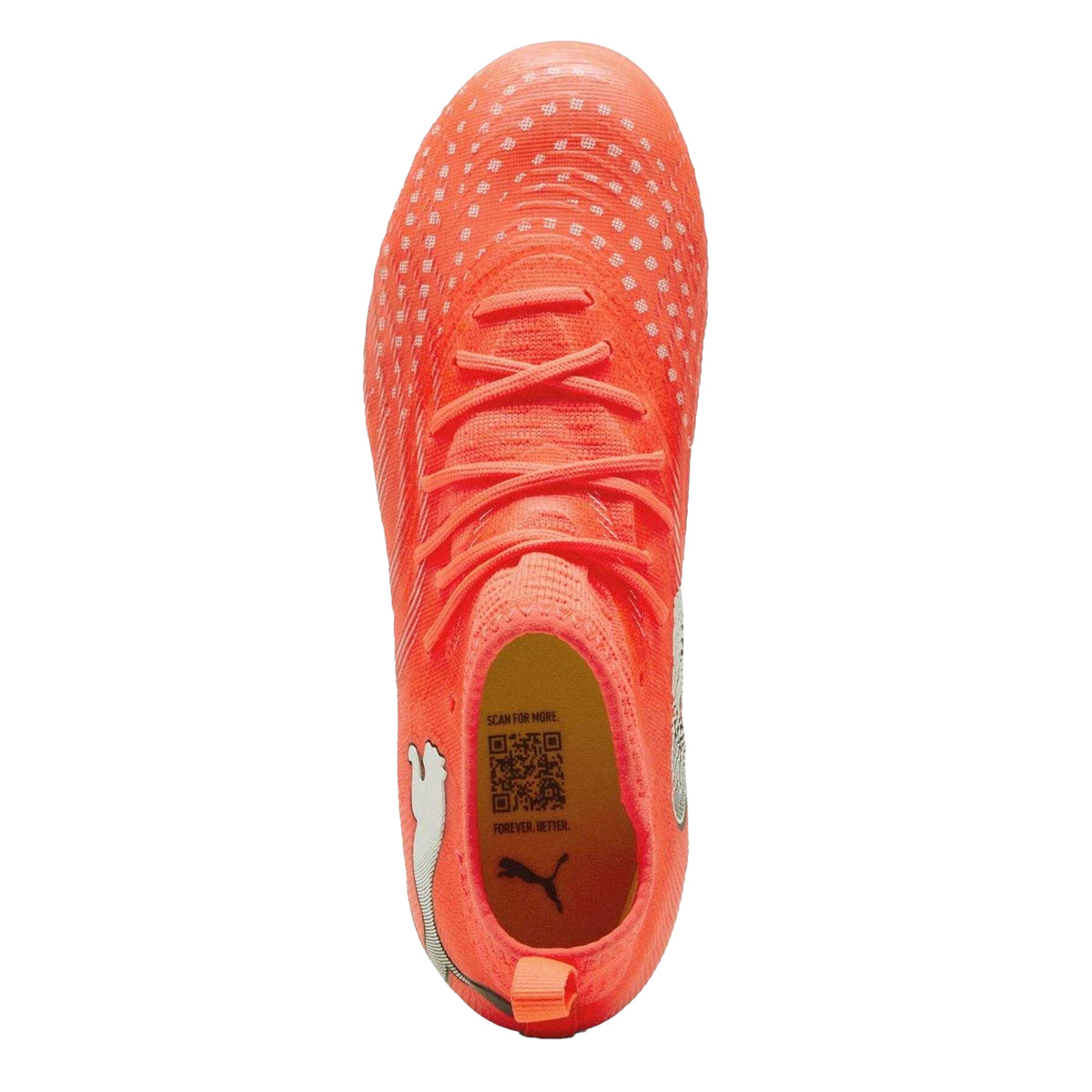 Red-Silver - Side - Puma Childrens-Kids Future 9 Match Firm Ground Football Boots
