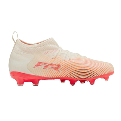 Almond-Red - Front - Puma Childrens-Kids Future 9 Match Firm Ground Football Boots