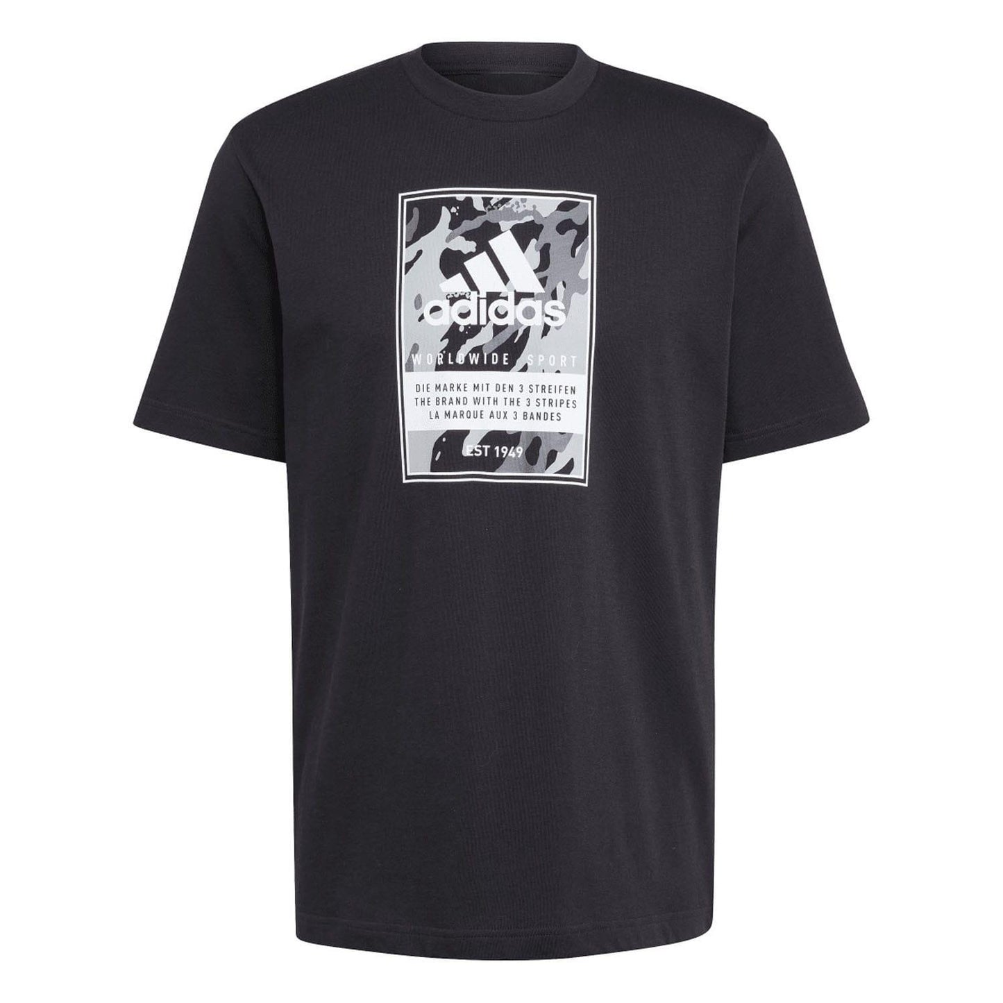 Black - Front - Adidas Mens Badge Of Sport T-Shirt