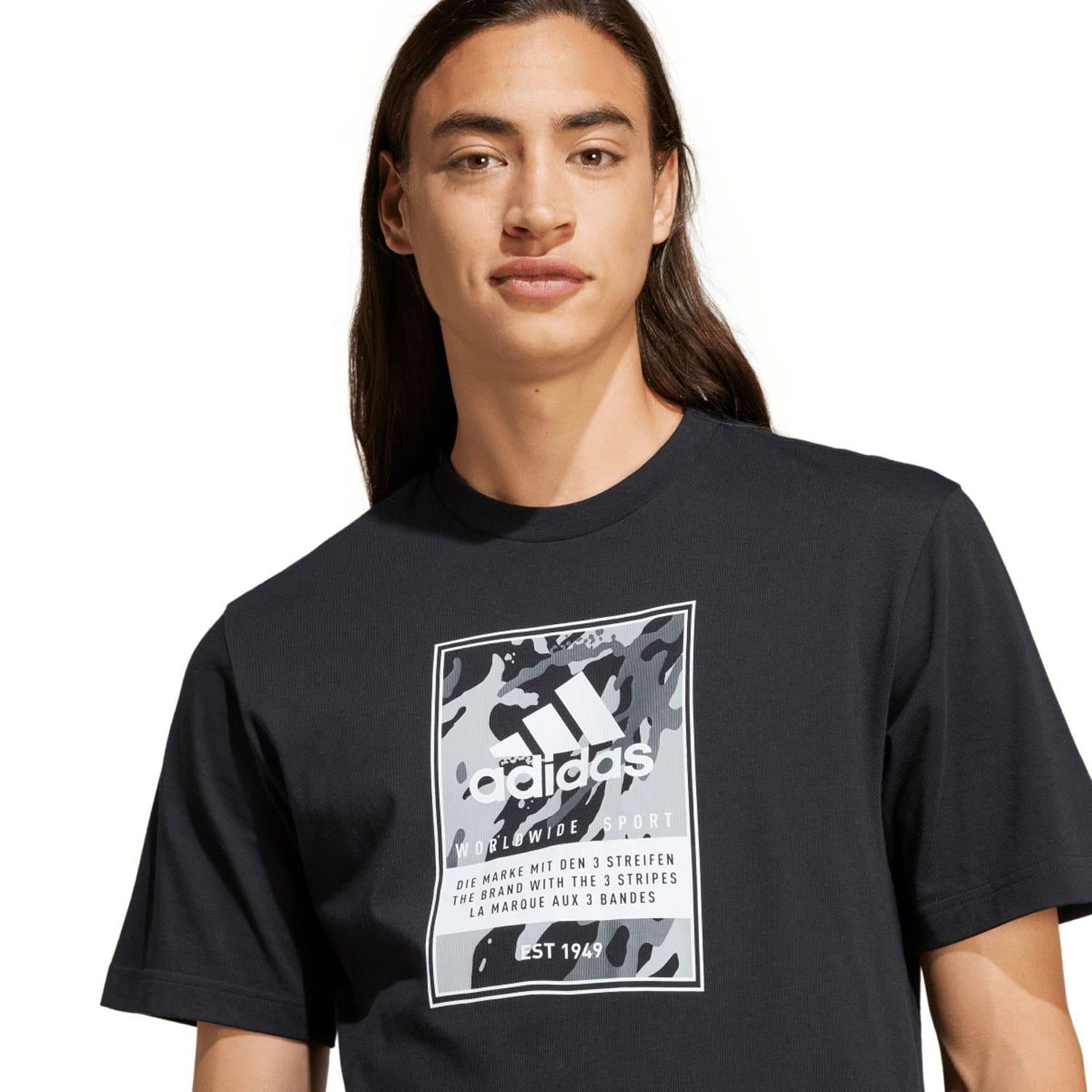 Black - Side - Adidas Mens Badge Of Sport T-Shirt
