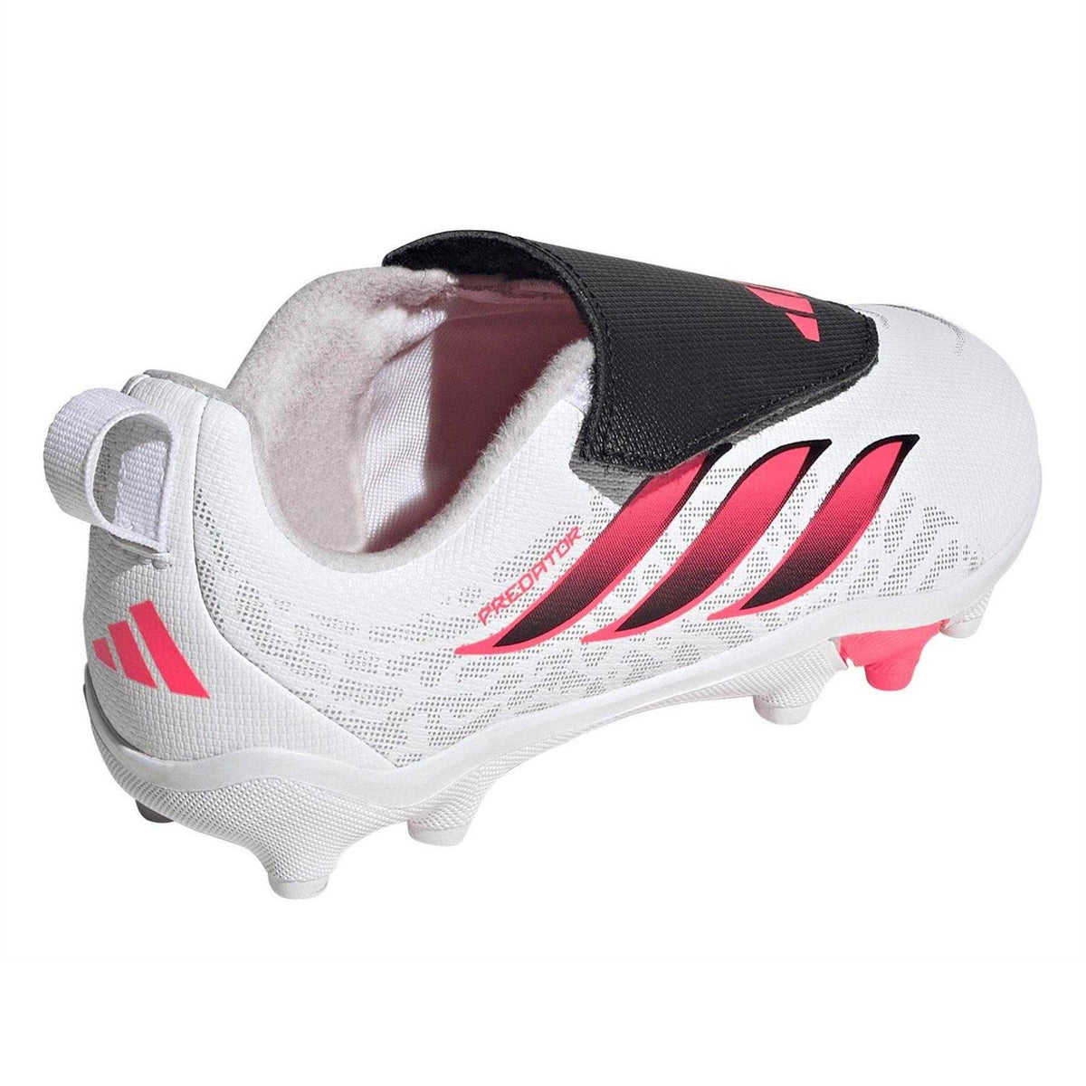 White-Coral - Back - Predator Childrens-Kids Predator Laceless Firm Ground Football Boots