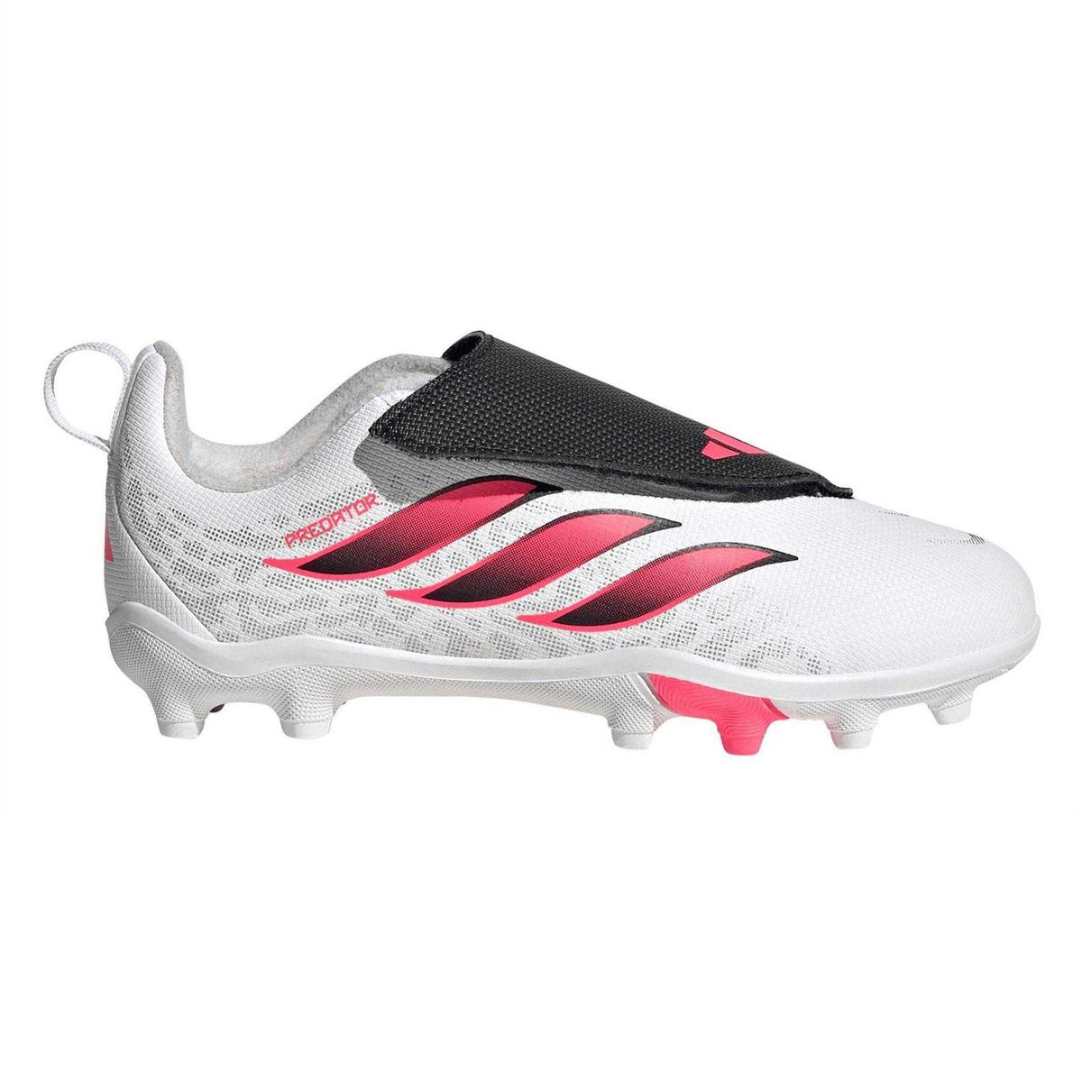 White-Coral - Front - Predator Childrens-Kids Predator Laceless Firm Ground Football Boots