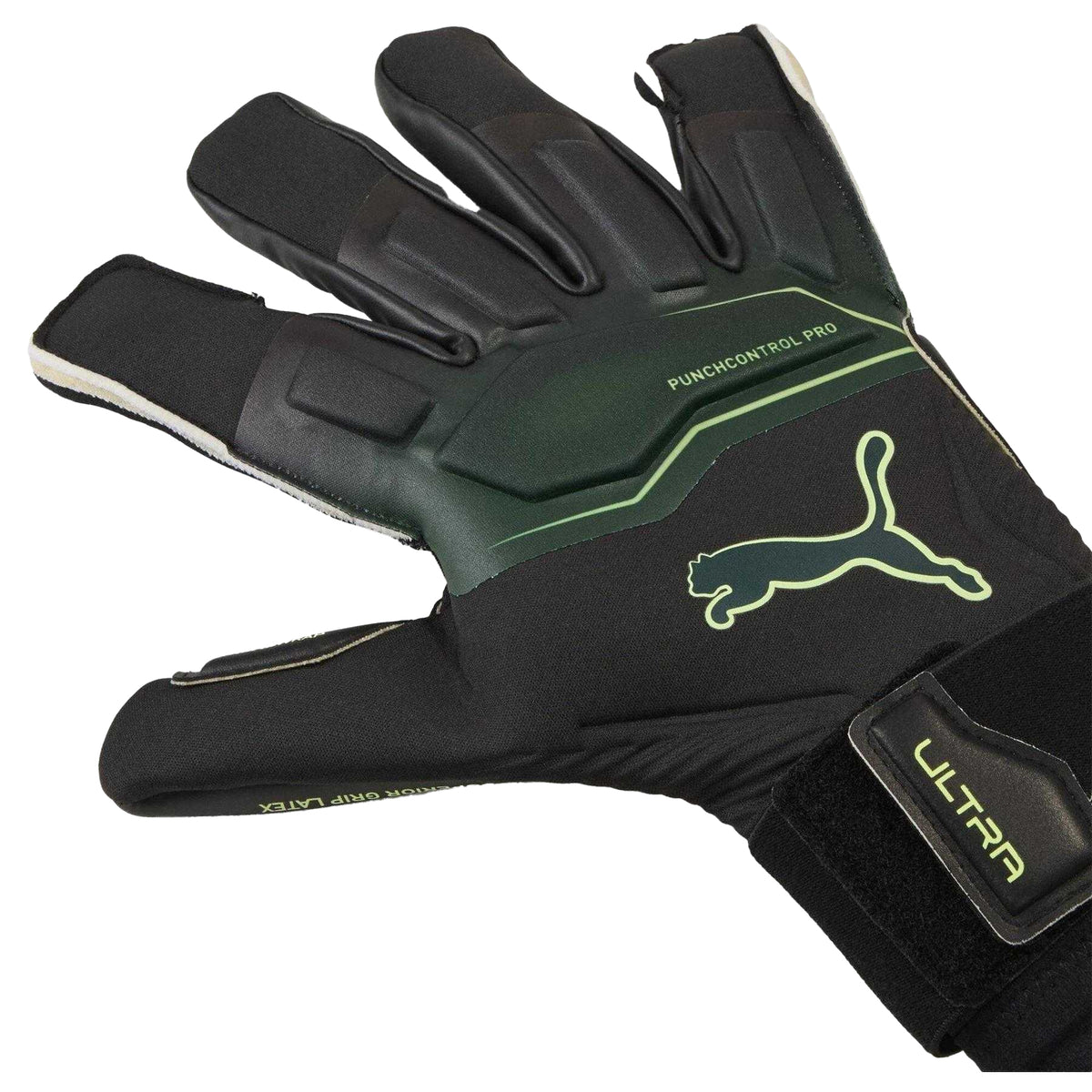 Black-Green - Back - Puma Unisex Adult Ultra Ultimate Hybrid Goalkeeper Gloves