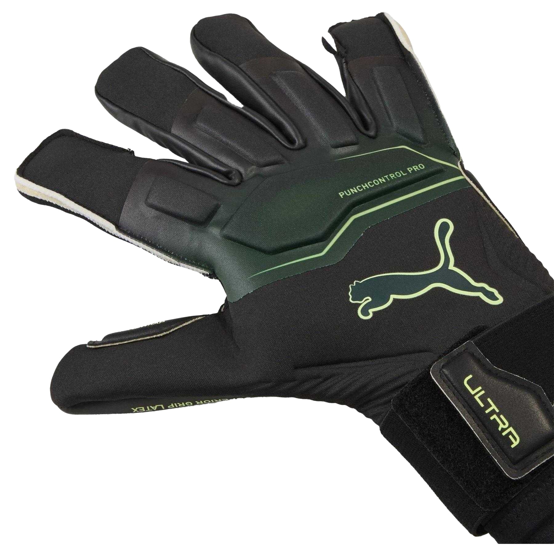 Black-Green - Back - Puma Unisex Adult Ultra Ultimate Hybrid Goalkeeper Gloves