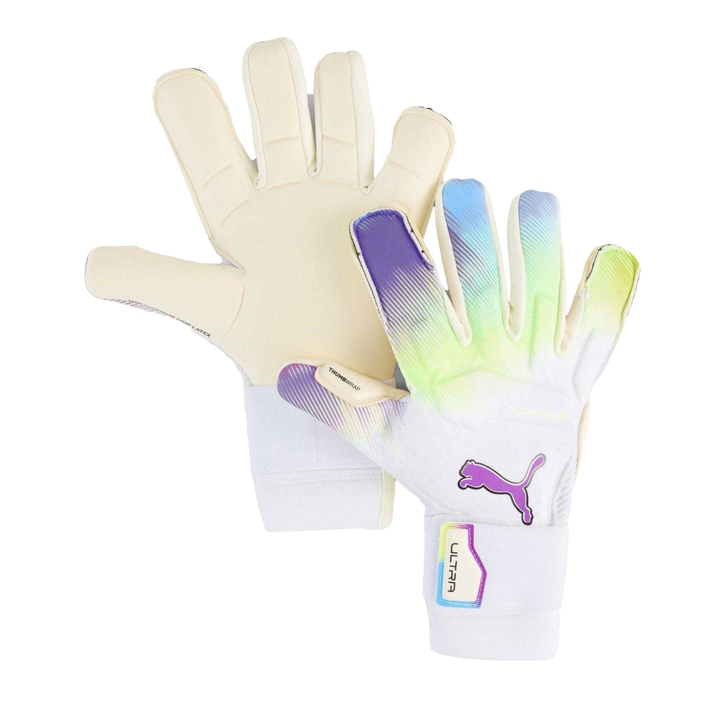 White-Purple - Front - Puma Unisex Adult Ultra Ultimate Hybrid Goalkeeper Gloves