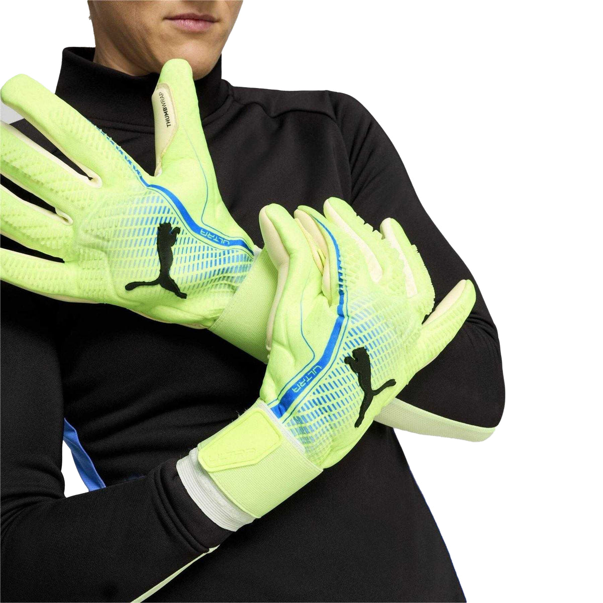 Green-Blue-White - Lifestyle - Puma Unisex Adult Ultra Ultimate Hybrid Goalkeeper Gloves