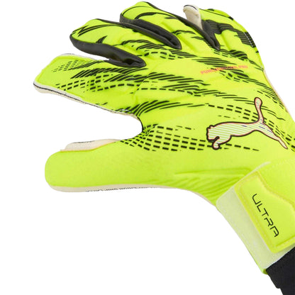 Lime-Black - Back - Puma Unisex Adult Ultra Ultimate Hybrid Goalkeeper Gloves