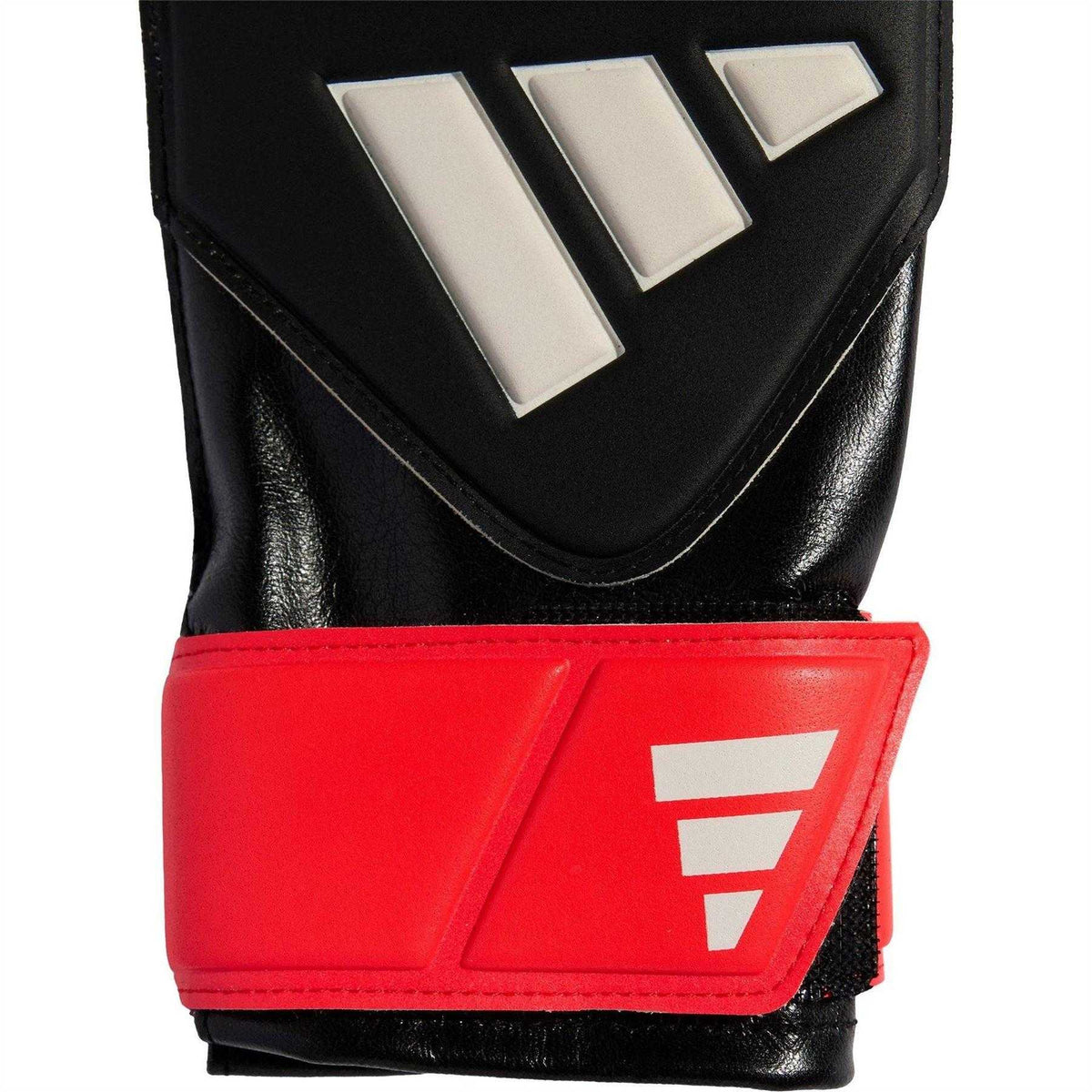 Black-Red - Close up - Adidas Childrens-Kids Predator 3 Stripes Goalkeeper Gloves