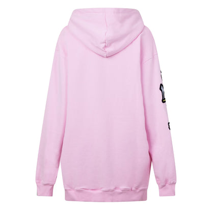 Pink - Back - Diadora Girls Unicorn Overhead Drawstring Hoodie