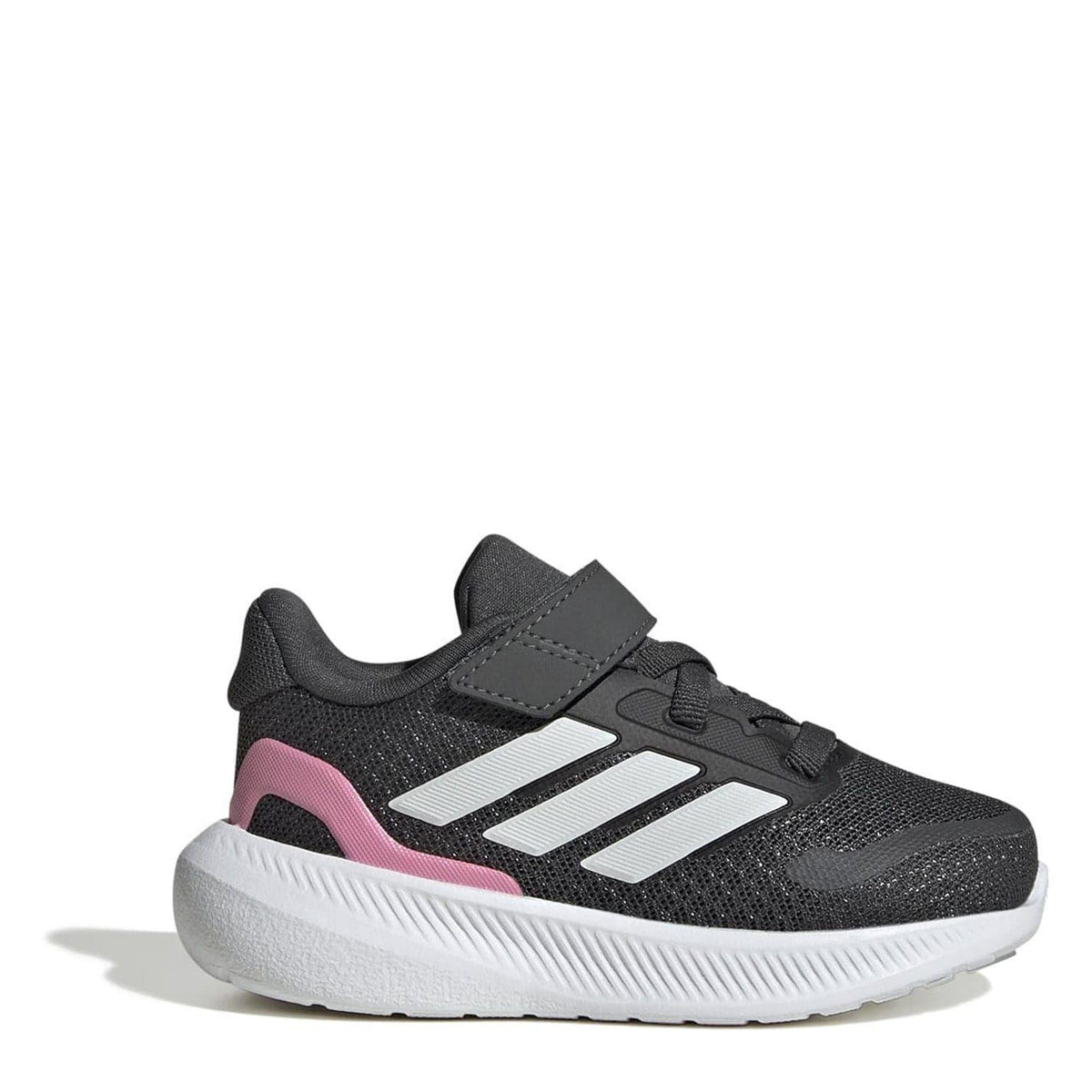 Grey-Pink - Front - Adidas Childrens-Kids Runfalcon 5 Trainers