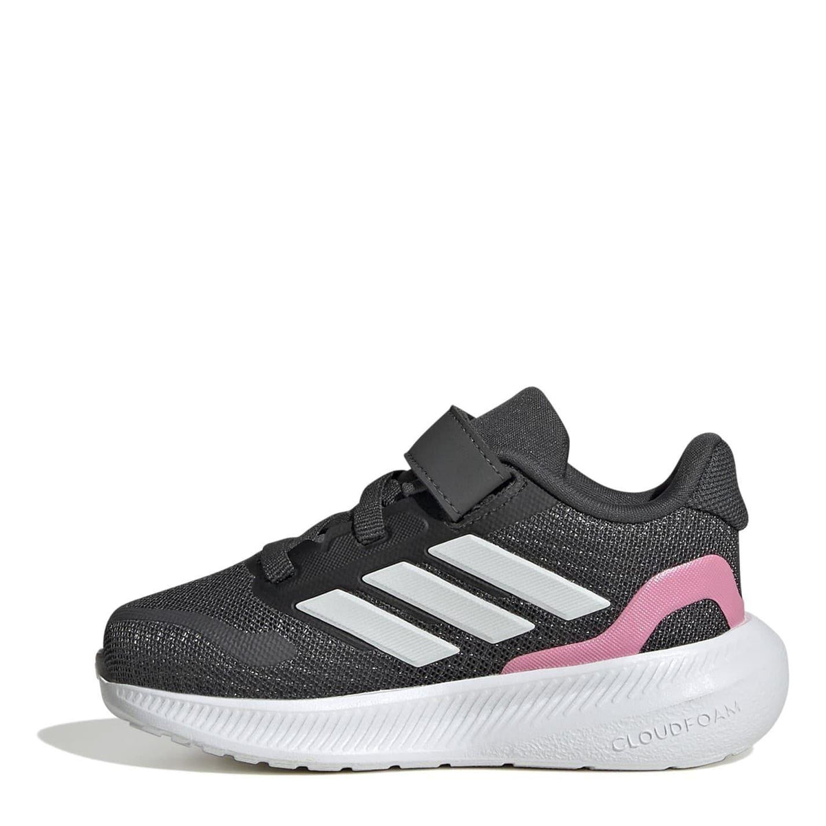 Grey-Pink - Back - Adidas Childrens-Kids Runfalcon 5 Trainers