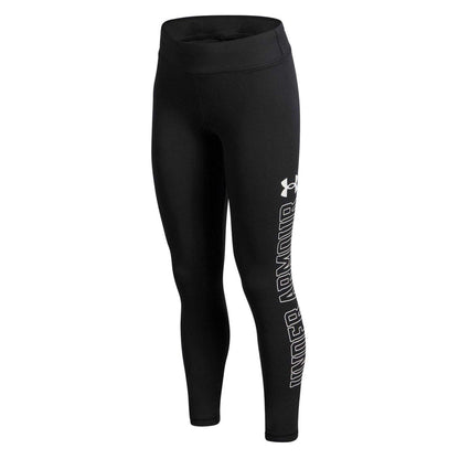Black - Side - Under Armour Girls Motion Logo Leggings