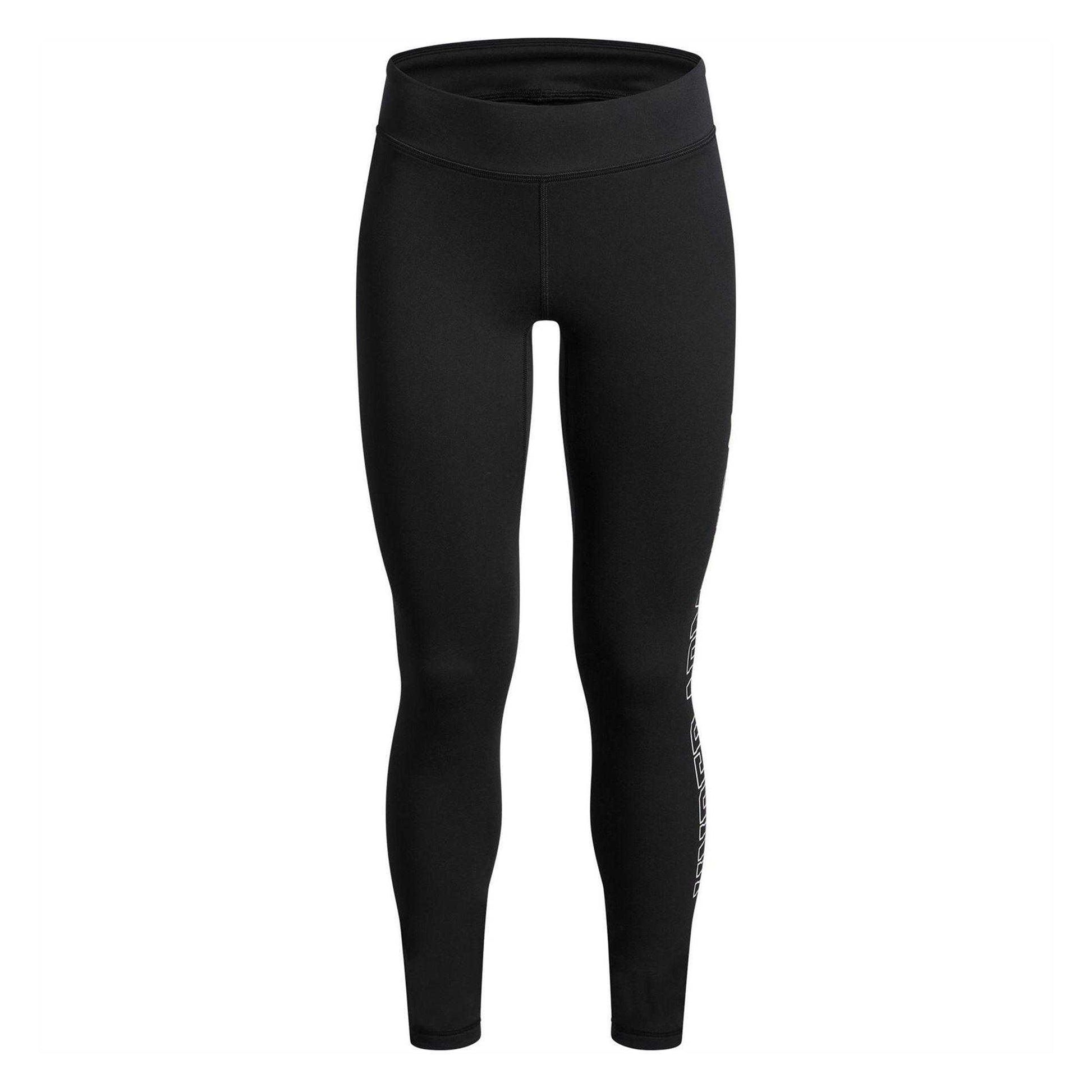 Black - Front - Under Armour Girls Motion Logo Leggings