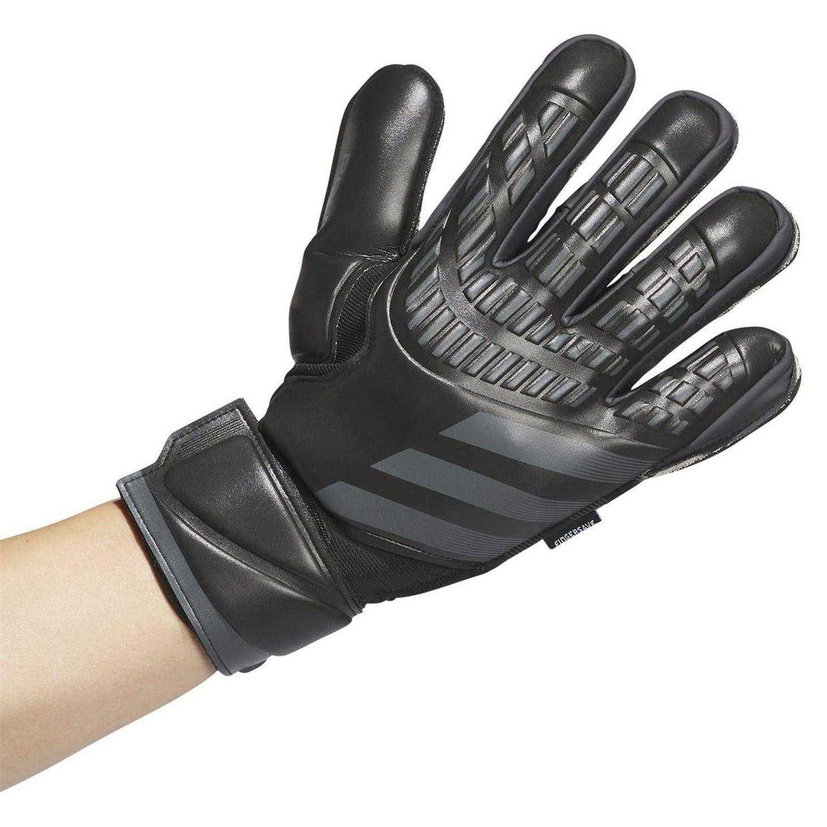 Black - Side - Adidas Unisex Adult Predator Match Fingersave Goalkeeper Gloves