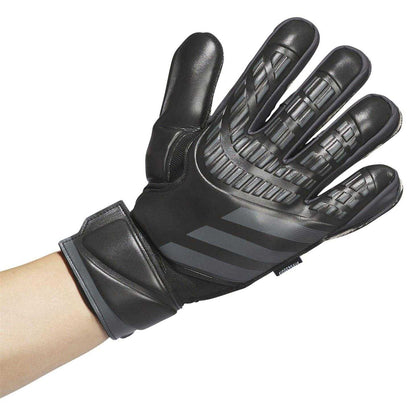 Black - Side - Adidas Unisex Adult Predator Match Fingersave Goalkeeper Gloves