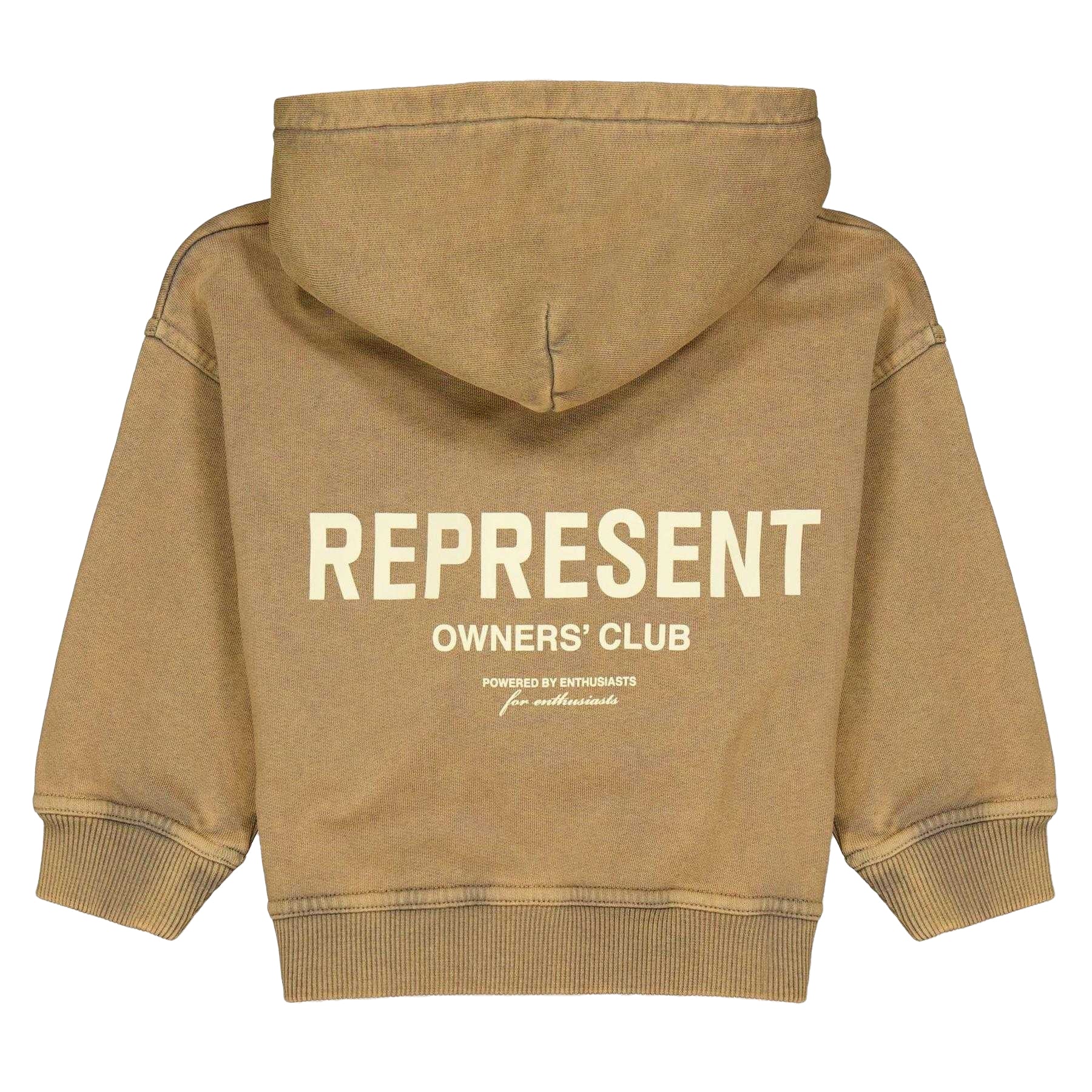 Almond - Back - Represent Childrens-Kids Mini Owners Club Oversized Hoodie