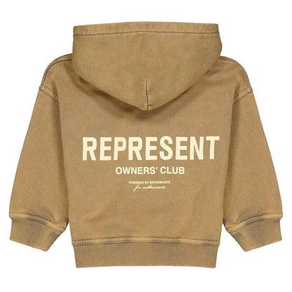 Almond - Back - Represent Childrens-Kids Mini Owners Club Oversized Hoodie