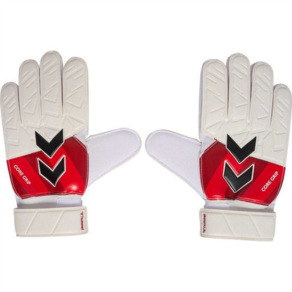 White-Red - Side - Hummel Childrens-Kids Core Chevron Goalkeeper Gloves