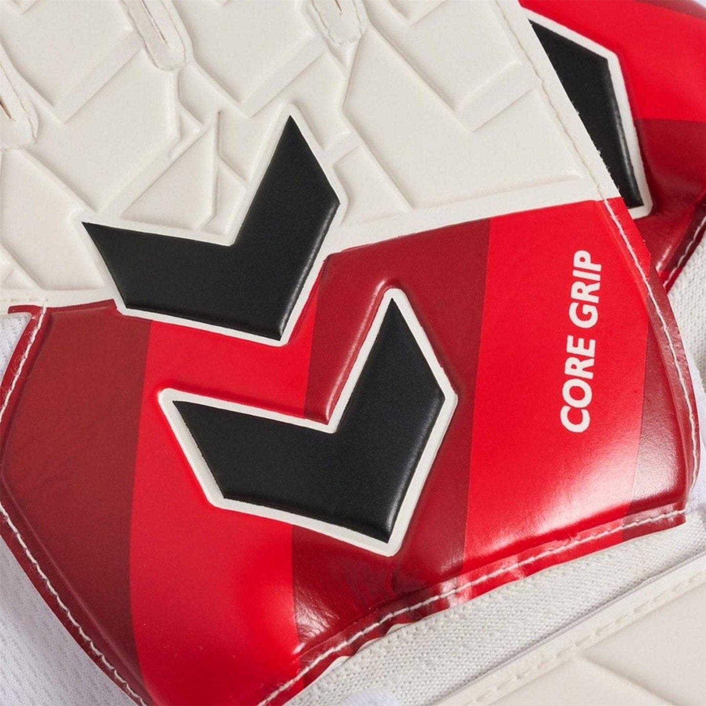 White-Red - Pack Shot - Hummel Childrens-Kids Core Chevron Goalkeeper Gloves