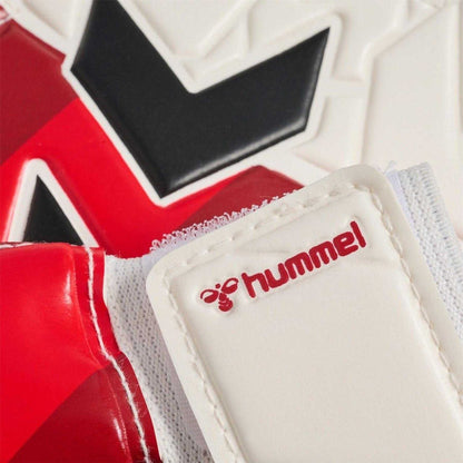 White-Red - Close up - Hummel Childrens-Kids Core Chevron Goalkeeper Gloves