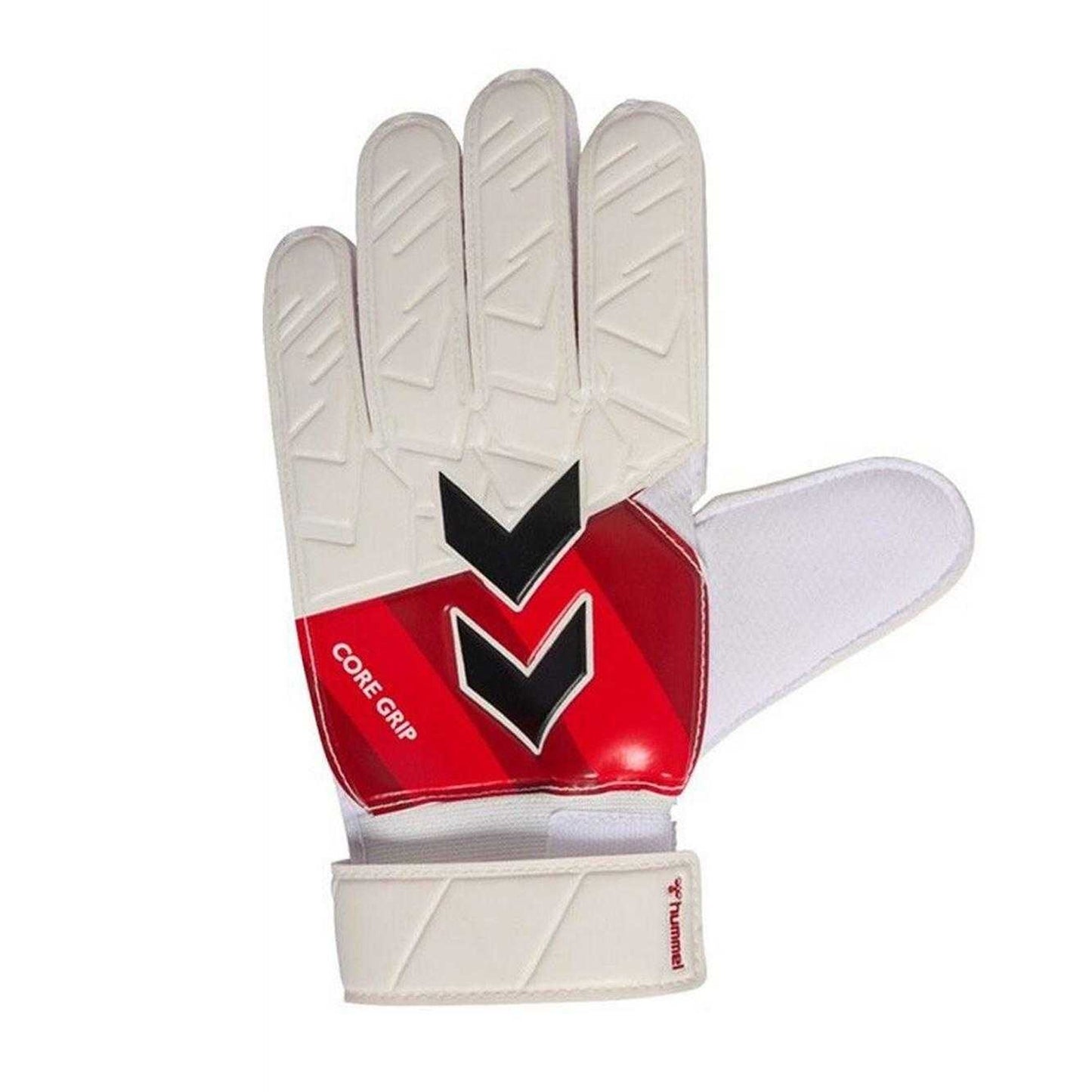 White-Red - Front - Hummel Childrens-Kids Core Chevron Goalkeeper Gloves