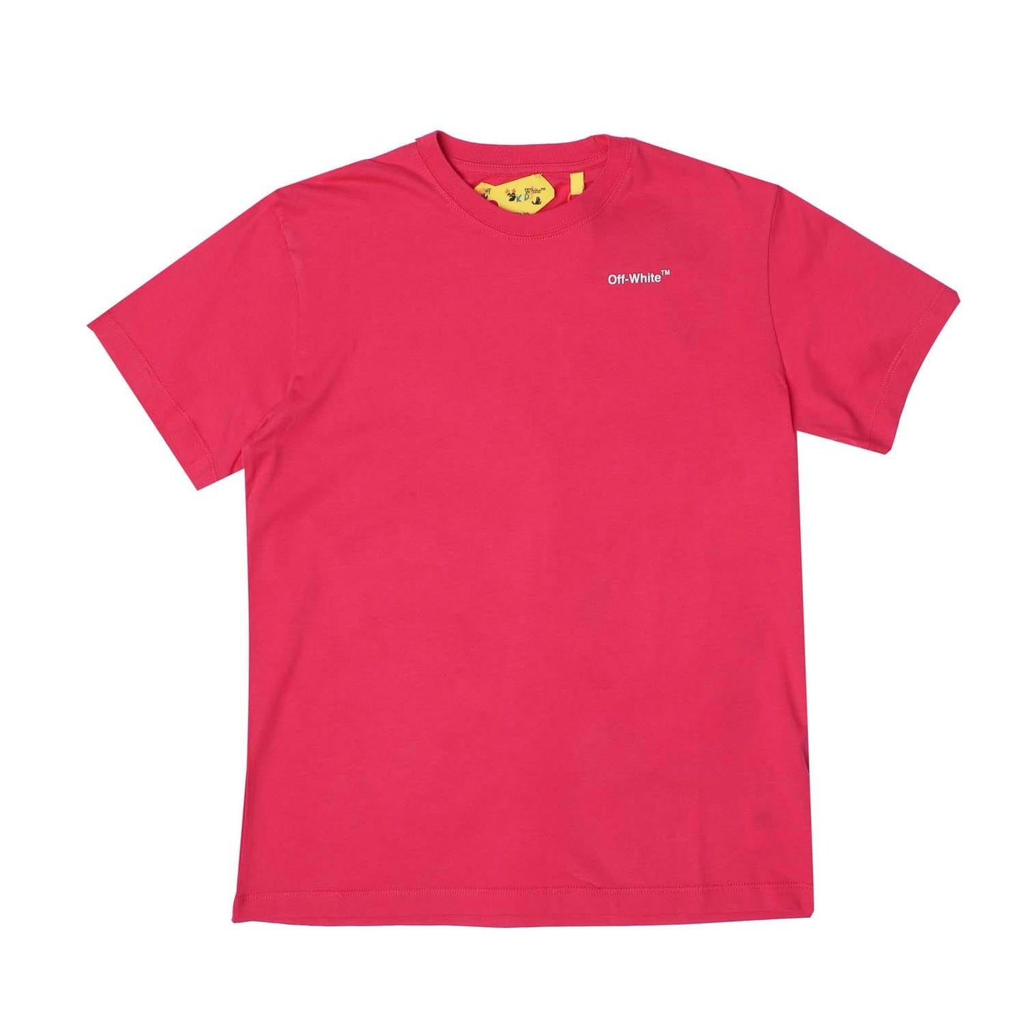 Pink-White - Front - Off White Childrens-Kids Arrow Rubber T-Shirt