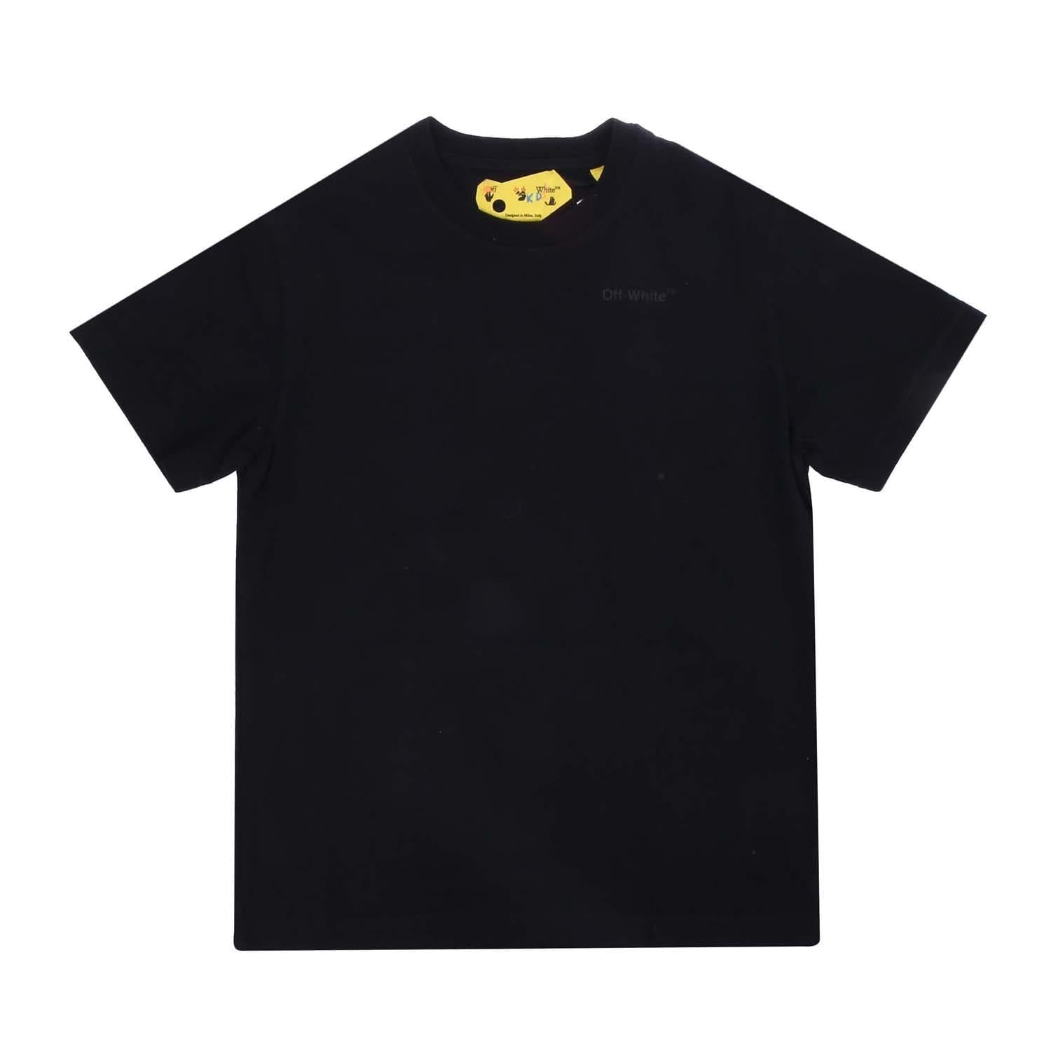 Black - Front - Off White Childrens-Kids Arrow Rubber T-Shirt