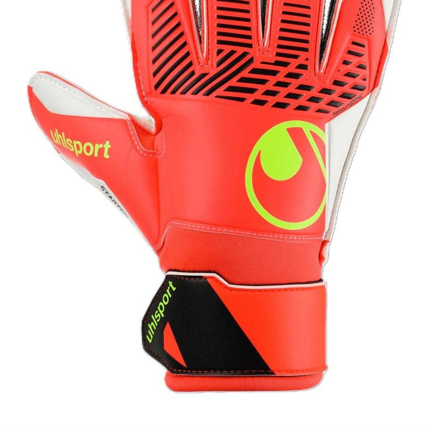 Fluorescent Red - Side - UHL Sport Unisex Adult Fangmaschine Starter Soft Goalkeeper Gloves