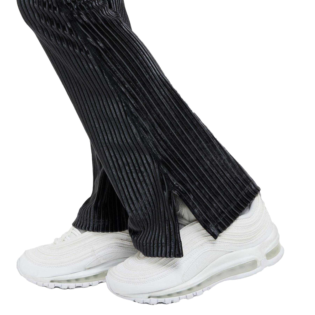Black-Iron Grey - Lifestyle - Nike Girls Ribbed High Rise Flared Leggings
