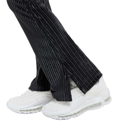Black-Iron Grey - Lifestyle - Nike Girls Ribbed High Rise Flared Leggings