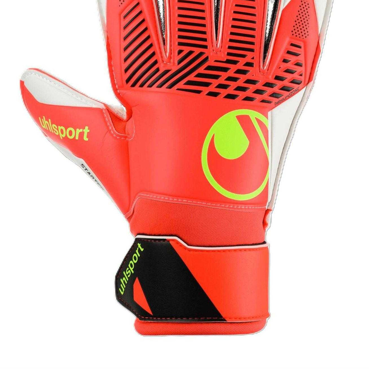 Fluorescent Red - Side - UHL Sport Unisex Adult Fangmaschine Starter Soft Training Goalkeeper Gloves