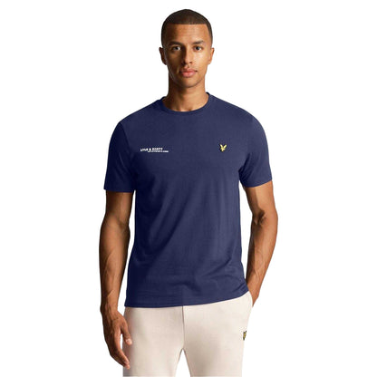 Navy - Front - Lyle & Scott Mens Co-Ordinate Print T-Shirt