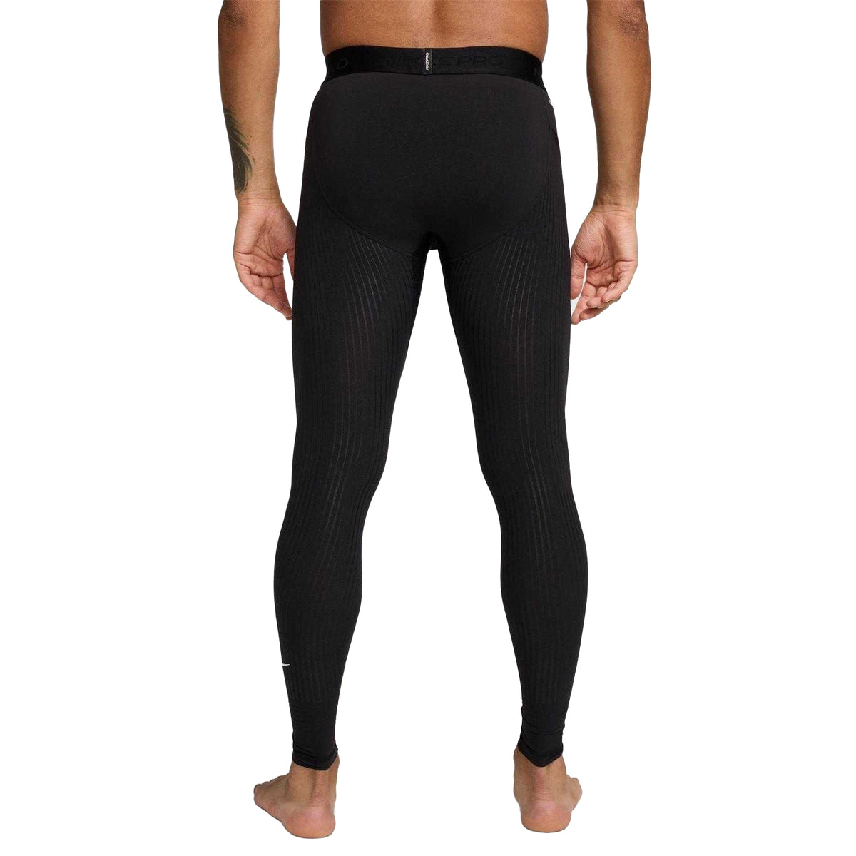Black-White - Back - Nike Mens Recovery Vertical Stripe Tights