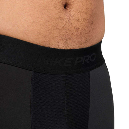 Black-White - Side - Nike Mens Recovery Vertical Stripe Tights