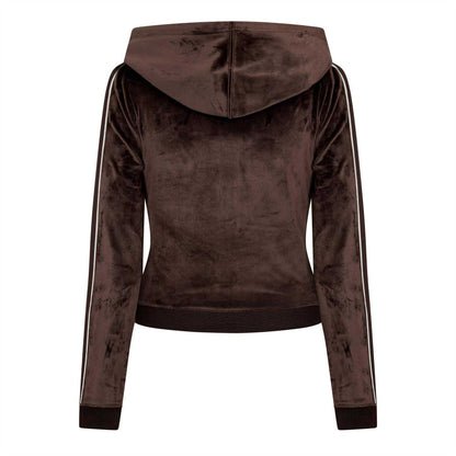 Brown - Back - Nike Womens-Ladies Swoosh Velour Full Zip Hoodie