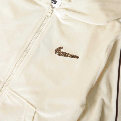 Coconut Milk - Side - Nike Womens-Ladies Swoosh Velour Full Zip Hoodie