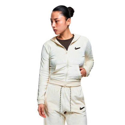 Coconut Milk - Lifestyle - Nike Womens-Ladies Swoosh Velour Full Zip Hoodie