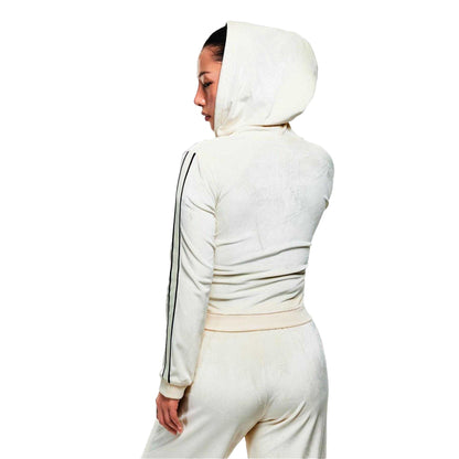 Coconut Milk - Pack Shot - Nike Womens-Ladies Swoosh Velour Full Zip Hoodie