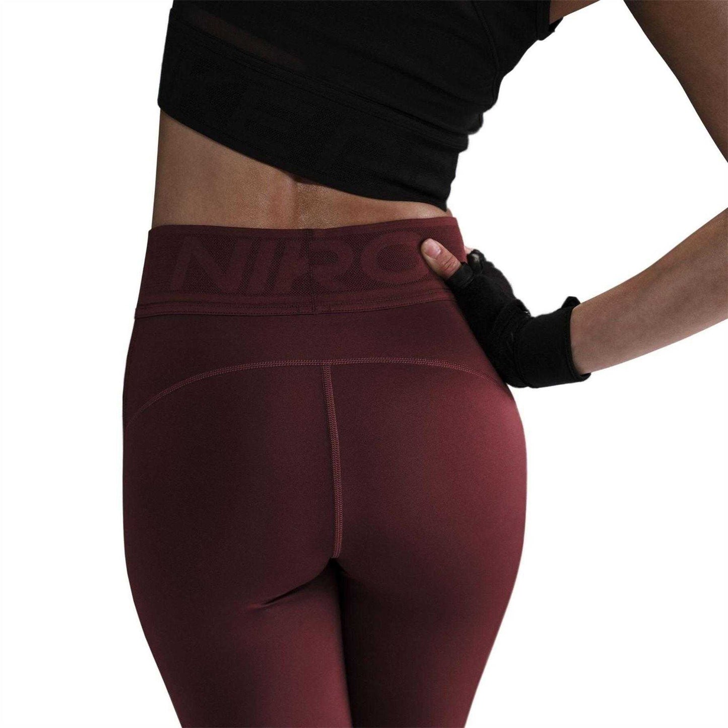 Team Red - Side - Nike Womens-Ladies Pro Sculpt Logo Leggings